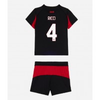 AC Milan Samuele Ricci #4 Domáci Detský futbalový dres 2025-26 Krátky Rukáv (+ trenírky)